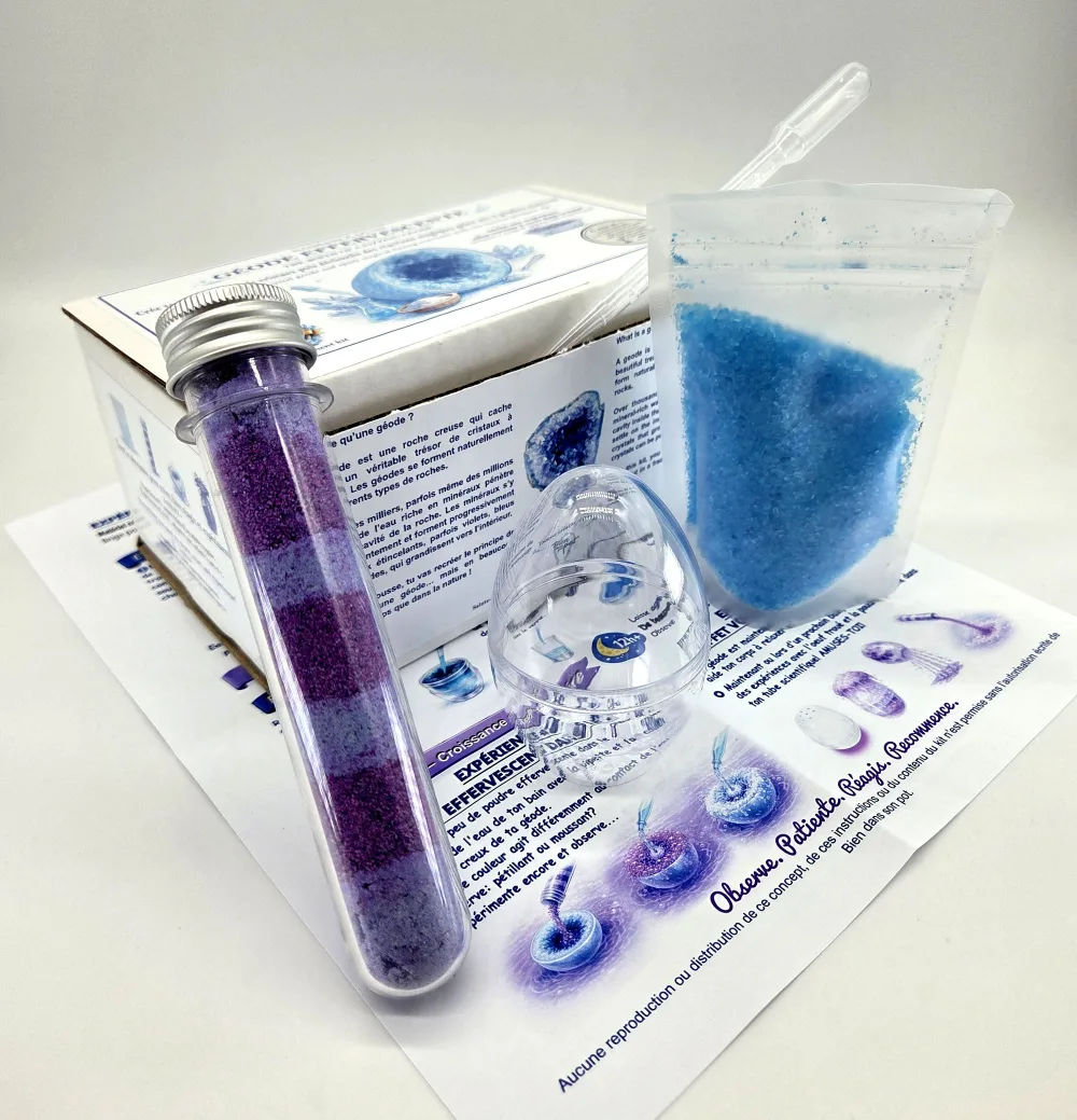 Kit scientifique enfant geode effervescente