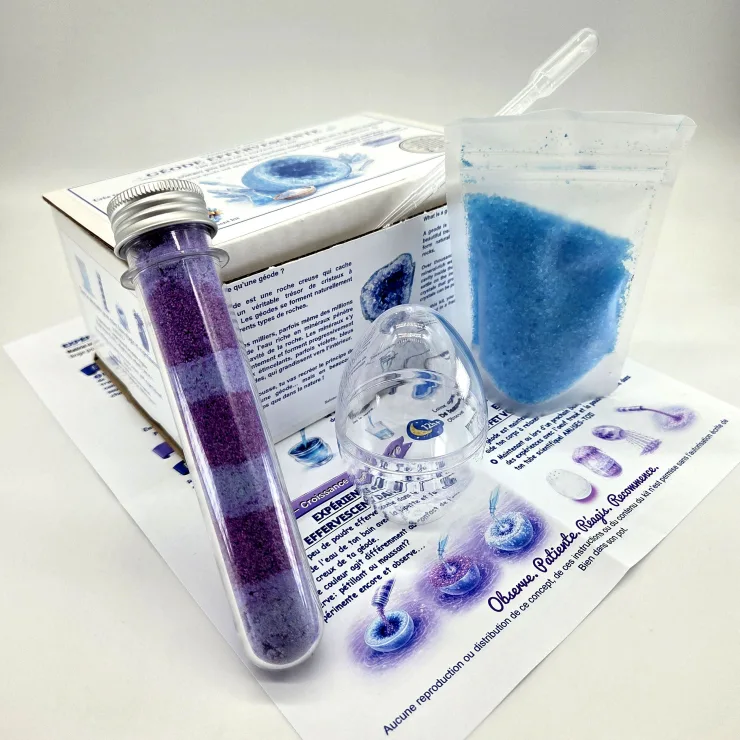 Kit scientifique enfant geode effervescente